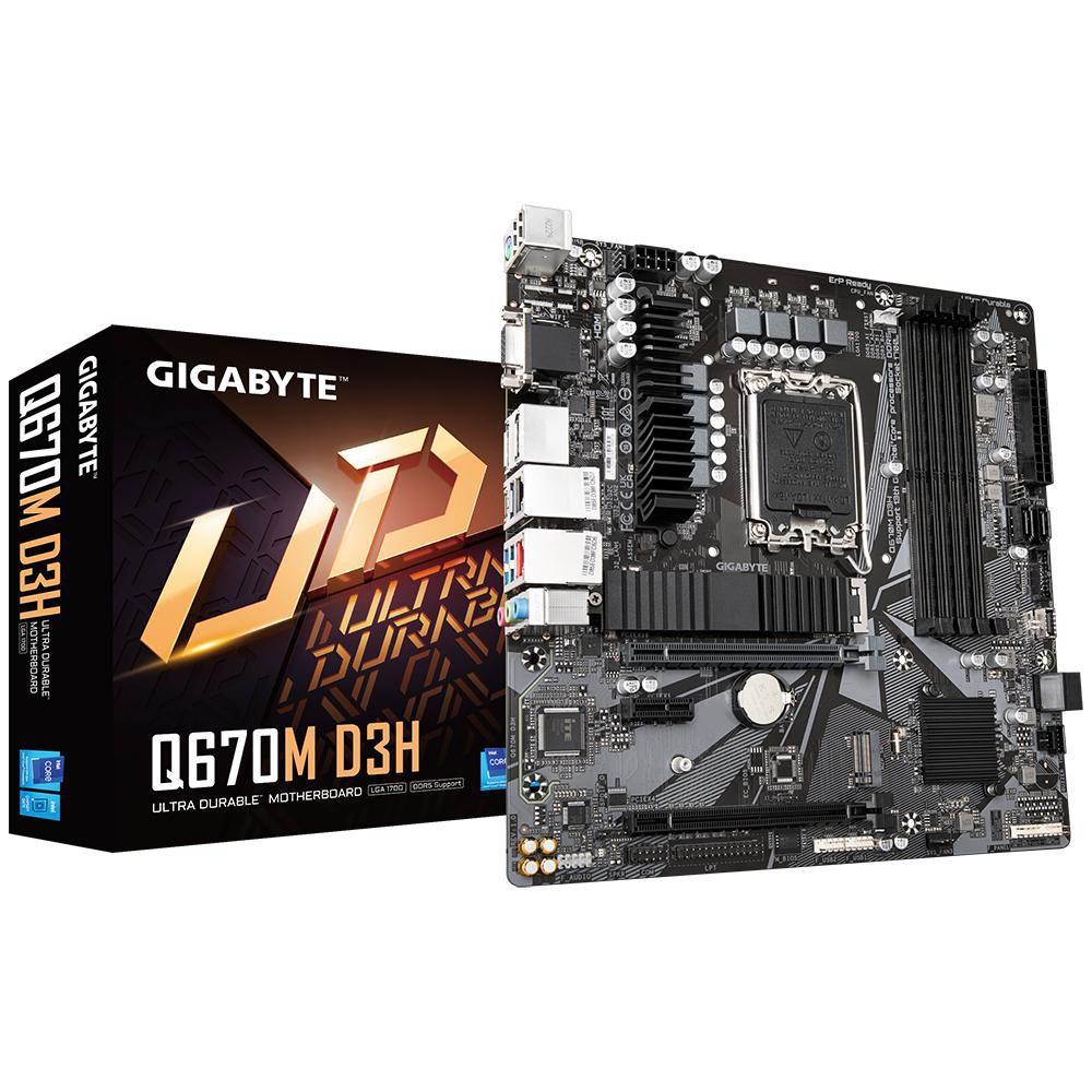 GIGABYTE Q670M D3H scheda madre Intel Q670 LGA 1700 micro ATX (Gigabyte Q670M D3H - bundkort - micro-)